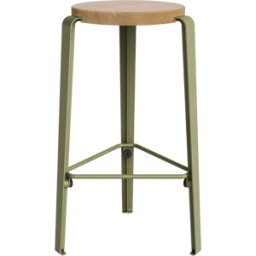 Tabouret de bar en chêne kaki 66cm MI LOU- TIPTOE