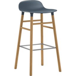 Tabouret de bar en chêne naturel et pp bleu 75 cm Form - Normann Copenhagen
