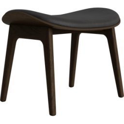 Tabouret lounge en chêne fumé et rembourrage en cuir anthracite Elephant - NORR11