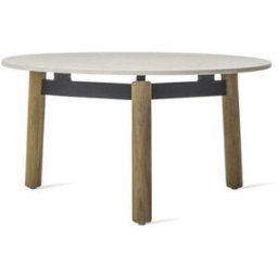 Table basse ronde d'extérieur en teck et céramique 68cm Lento - Vincent Sheppard