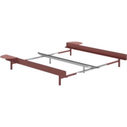 Sommier extensible en acier rose sans lattes 90-180cm et tables de chevet - Moebe