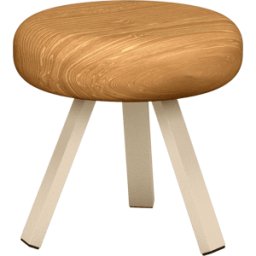 Tabouret en chêne et acier crème 35 cm Smack - Matière Grise