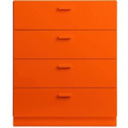 Commode large et plinthes en bois mdf orange 82x99x41cm Relief - String furniture