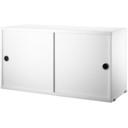 Caisson blanc 2 portes coulissantes 78 x 30 x 42 cm - String furniture