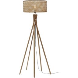 Lampadaire en bambou naturel avec abat-jour en bois naturel 146x50 cm Java - Good & Mojo