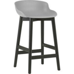 Tabouret de bar en chêne vernis noir et pp gris 65 cm Hyg - Normann Copenhagen