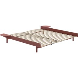 Sommier extensible en acier rose avec lattes 180cm et tables de chevet - Moebe