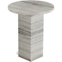 Table d'appoint ronde en travertin beige Soho - Norr11
