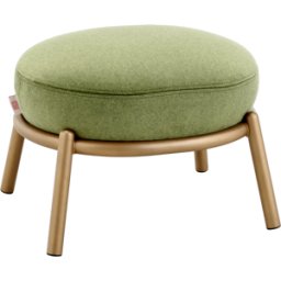 Tabouret rond en tissu olive et piètement en métal cuivré 48x46x37cm Drop - Meme Design