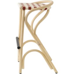 Tabouret de bar en rotin et assise rouge brique 83x49cm Virage Large - ORCHID EDITION