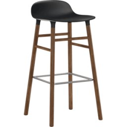 Tabouret de bar en noyer naturel et pp noir 75 cm Form - Normann Copenhagen
