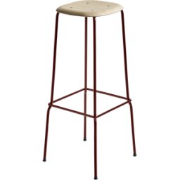 Tabouret plaquage chêne et acier rouge 75 cm Soft Edge 80 - Hay