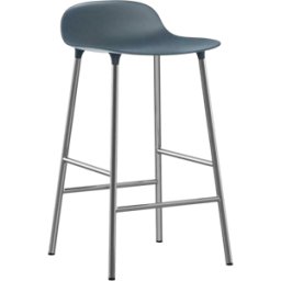 Tabouret en chrome et pp bleu 65 cm Form - Normann Copenhagen