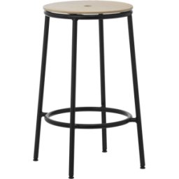 Tabouret de bar en chêne et acier noir 65 cm Circa Oak - Normann Copenhagen