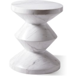 Tabouret en marbre blanc Zig Zag - Pols potten