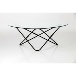 Table basse structure noire et verre transparent AO - Airborne