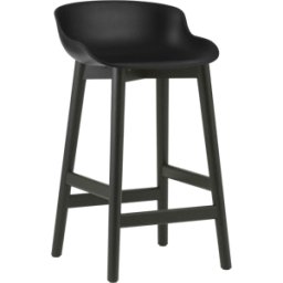 Tabouret de bar en chêne vernis noir et pp noir 65 cm Hyg - Normann Copenhagen