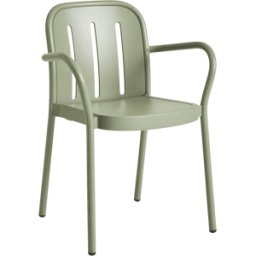Chaise de jardin avec accoudoirs en métal vert Deville - HAY