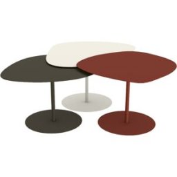 3 Tables basses gigognes terracotta, craie et bronze Galet - Matière Grise