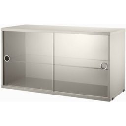 Caisson en MDF beige avec 2 portes vitrées - String furniture