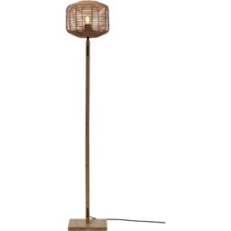 Lampadaire en bambou naturel avec abat-jour en bois naturel 130x25 cm Tanami - Good & Mojo