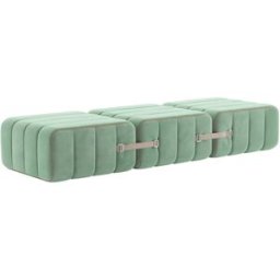 Banc modulable en velours barcelone vert clair 204x68x34cm Curt - Ambivalenz