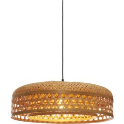 Suspension avec abat-jour en bambou naturel 60x18 cm Ubud - Good & Mojo