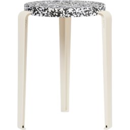 Tabouret en plastique recyclé macchiato blanc crème LOU - TIPTOE