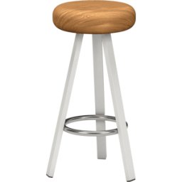 Tabouret haut en chêne et acier blanc 75 cm Smack - Matière Grise