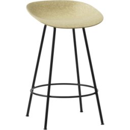 Tabouret de bar recyclable en chanvre et acier noir 65cm Mat - Normann Copenhagen