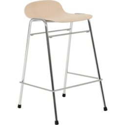 Tabouret de bar 65 cm en bois naturel et cadre argenté Touchwood - Hem