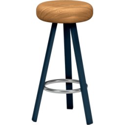 Tabouret haut en chêne et acier denim 75 cm Smack - Matière Grise