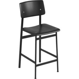 Tabouret de bar en chêne noir et noir 65 cm Loft - Muuto