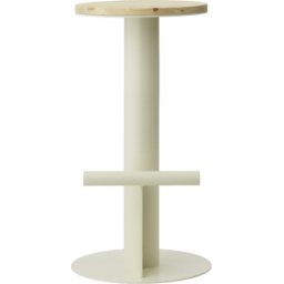 Tabouret de bar en bois de pin et acier beige 75 x 40 cm Pole - Normann Copenhagen