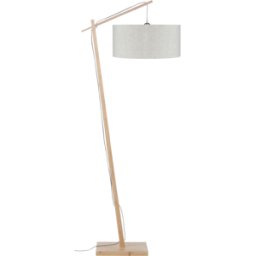 Lampadaire en bambou naturel avec abat-jour en lin clair 176cm Andes - Good & Mojo