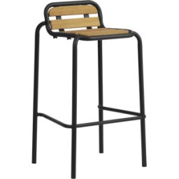 Tabouret de bar en acier et bois noir 75cm Vig Robinia - Normann Copenhagen