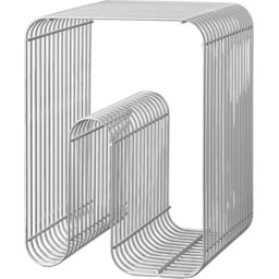Tabouret et rangement magazine chrome 32 cm Curva - AYTM