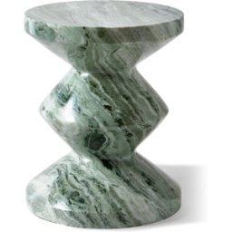 Tabouret en marbre vert Zig Zag - Pols potten