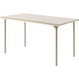 Table de jardin rectangulaire en acier inoxydable beige gris 140x80cm Patio - Tolix