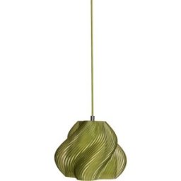 Suspension vert olive et chrome 20 cm Soft serve 01 - Crème atelier