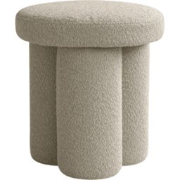 Tabouret rond en tissu bouclé beige Big Foot - 101 COPENHAGEN