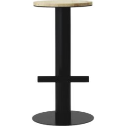 Tabouret de bar en bois de pin et acier noir 75 x 40 cm Pole - Normann Copenhagen
