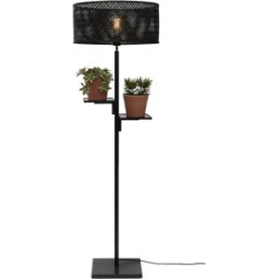 Lampadaire avec étagère en bambou noir 50x158cm Java - Good & Mojo