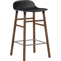 Tabouret de bar en noyer naturel et pp noir 65 cm Form - Normann Copenhagen