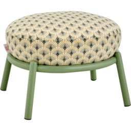Tabouret rond en tissu à motif et piètement en métal olive 48x46x37cm Drop - Meme Design