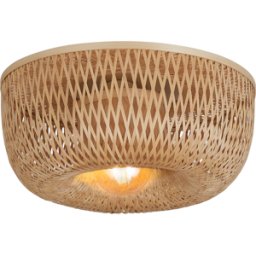 Plafonnier en bambou abat-jour demi-rond naturel 35x15cm Barbados - Good & Mojo