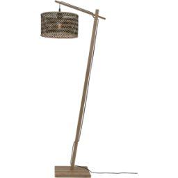 Lampadaire en bambou naturel avec abat-jour en bois noir et naturel 150x32 cm Java - Good & Mojo