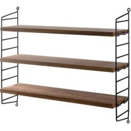 Etagères en noyer avec montants noirs String Pocket - String furniture