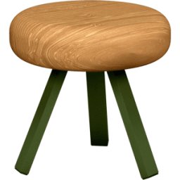 Tabouret en chêne et acier kaki 35 cm Smack - Matière Grise