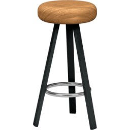 Tabouret haut en chêne et acier anthracite 75 cm Smack - Matière Grise